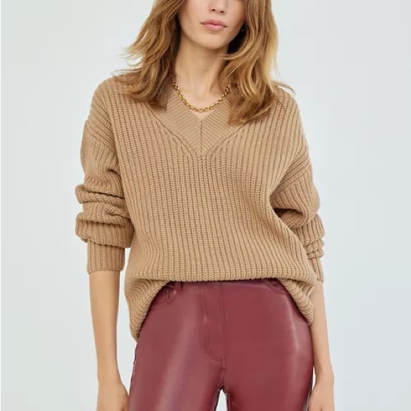 Aritzia Wilfred Belize Sweater Oxford Tan - Picture 2 of 7